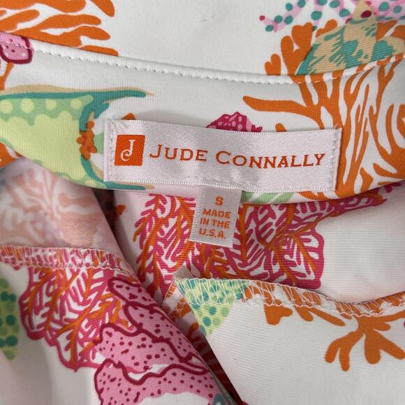 Jude Connally Top Women Small Sea Life Blouse Tropical Fish Coral Seahorse Shirt - Picture 3 of 9